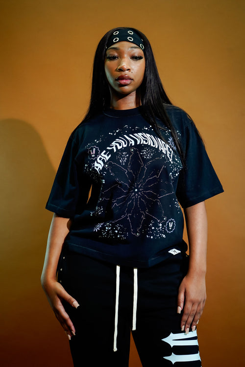 ARE YOU A VISIONAIRE REVERSE STITCHED CROPPED TEE
