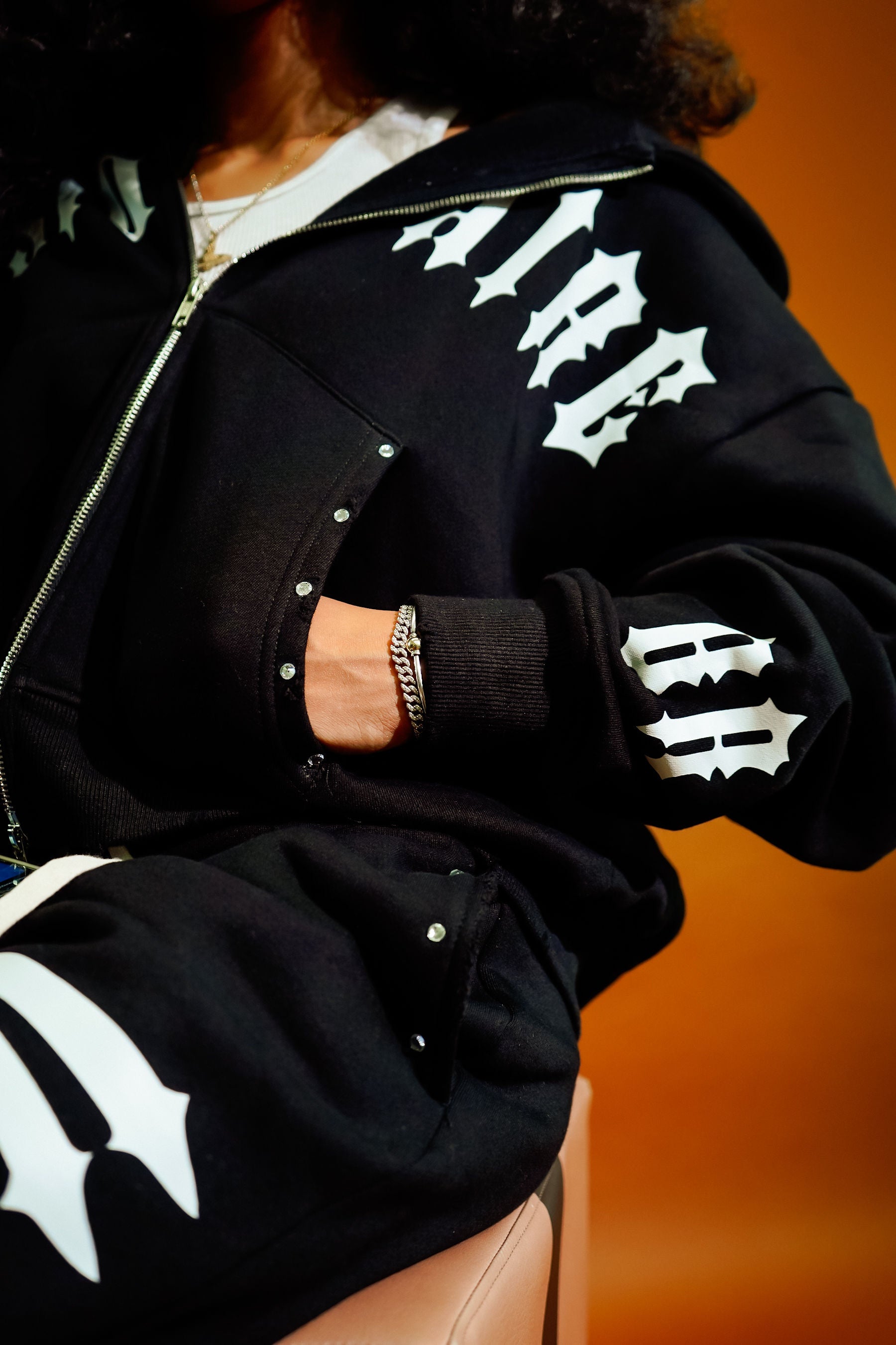 Black Visionaire Crystl Hoodie