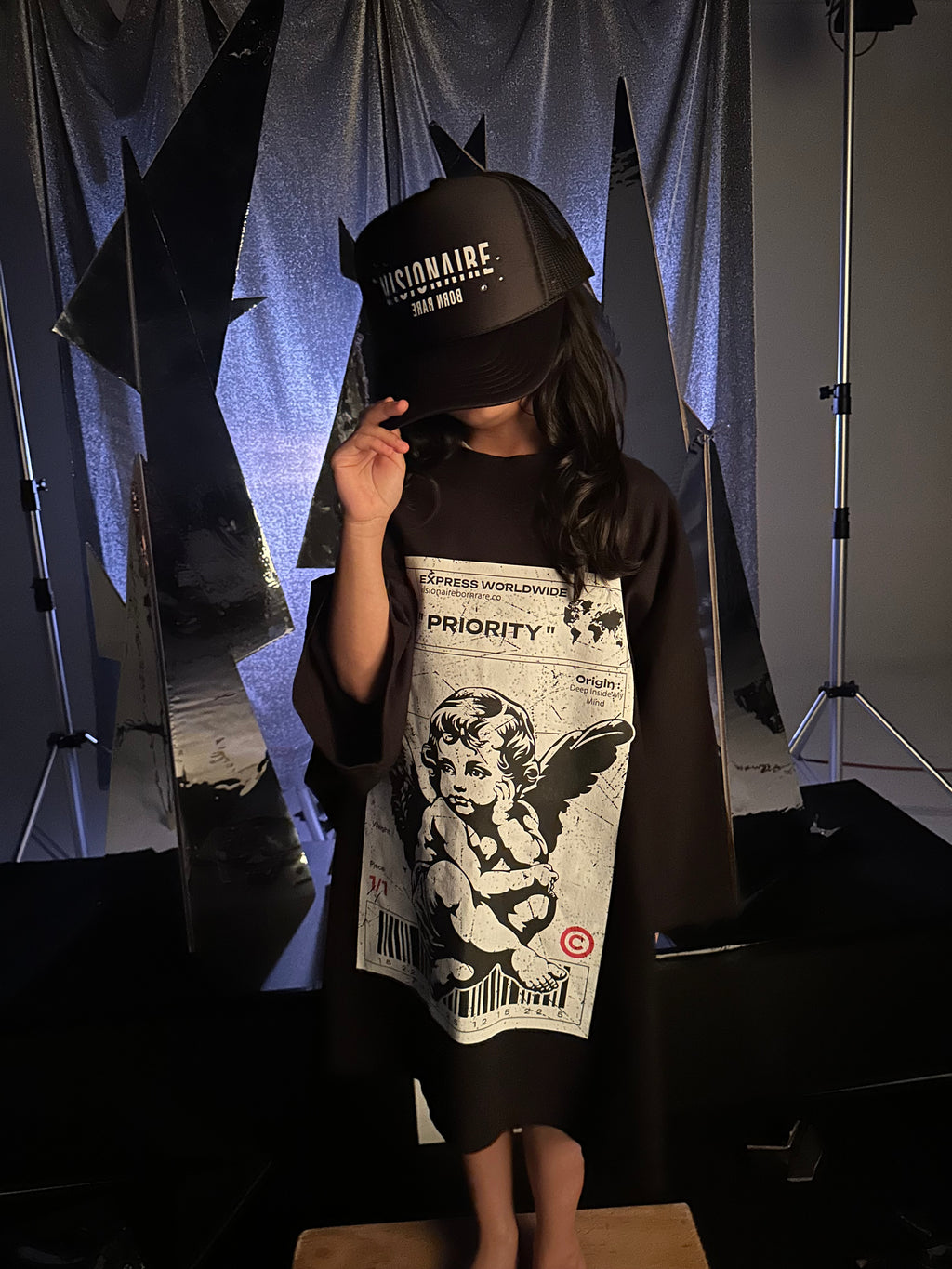 BORN RARE MIRROR SCRIPT CRYSTYL HAT